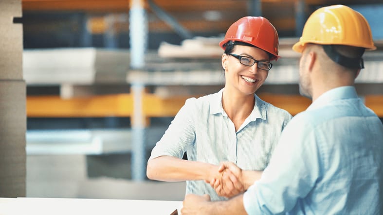 Coworkers shaking hands | Industrial PCs | Industrial Touch Screen Computers & Panel PCs | Tek-Industrial | Contact Tek-Industrial | Contact Us | Tek-Industrial